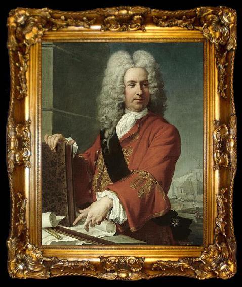 framed  unknow artist Portrait de learchitecte Jacques V Gabriel, ta009-2